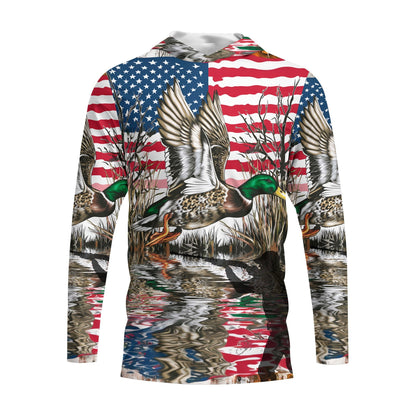 America Mallard Duck Hunting Camo All Over Print Shirt