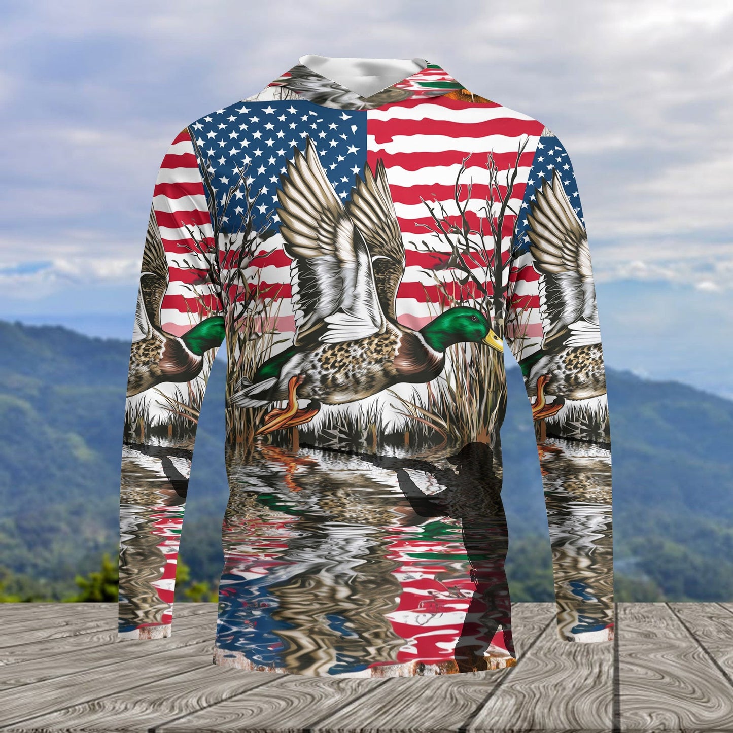 America Mallard Duck Hunting Camo All Over Print Shirt