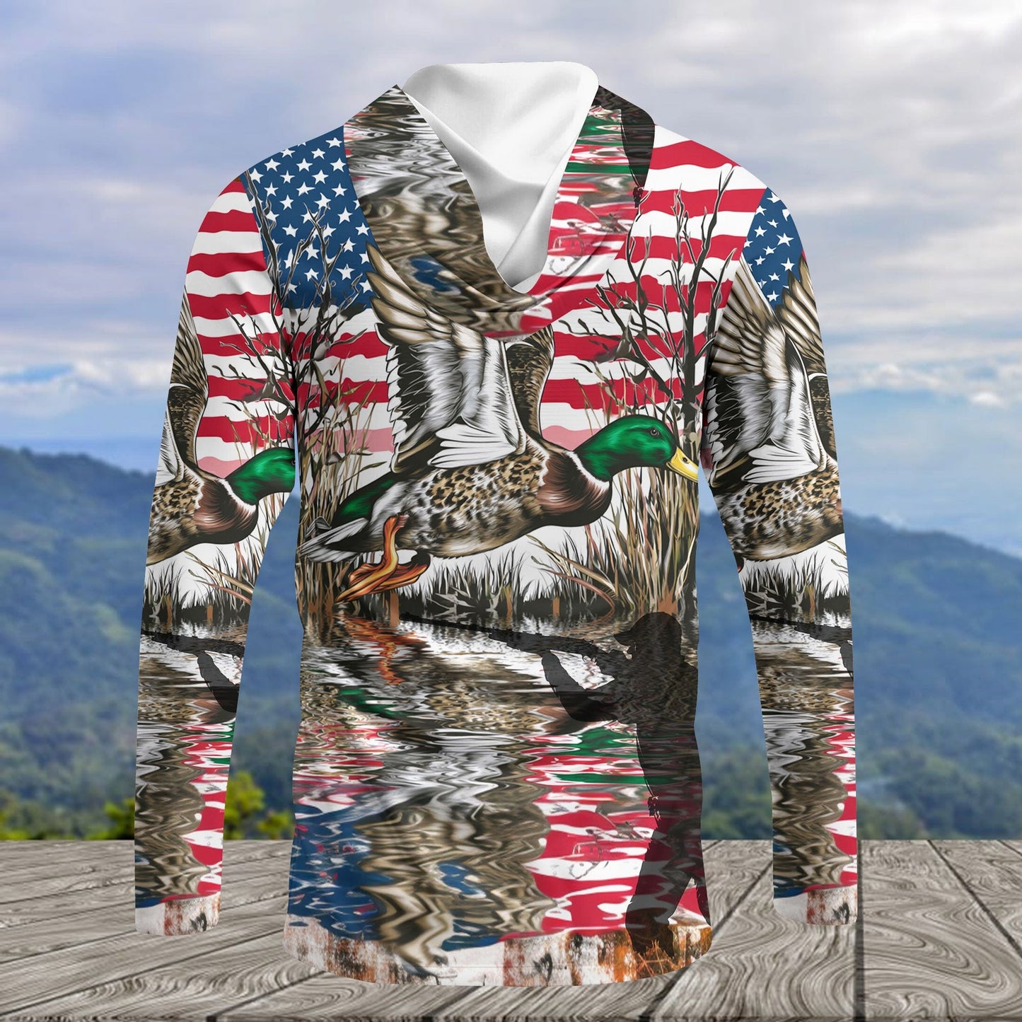 America Mallard Duck Hunting Camo All Over Print Shirt