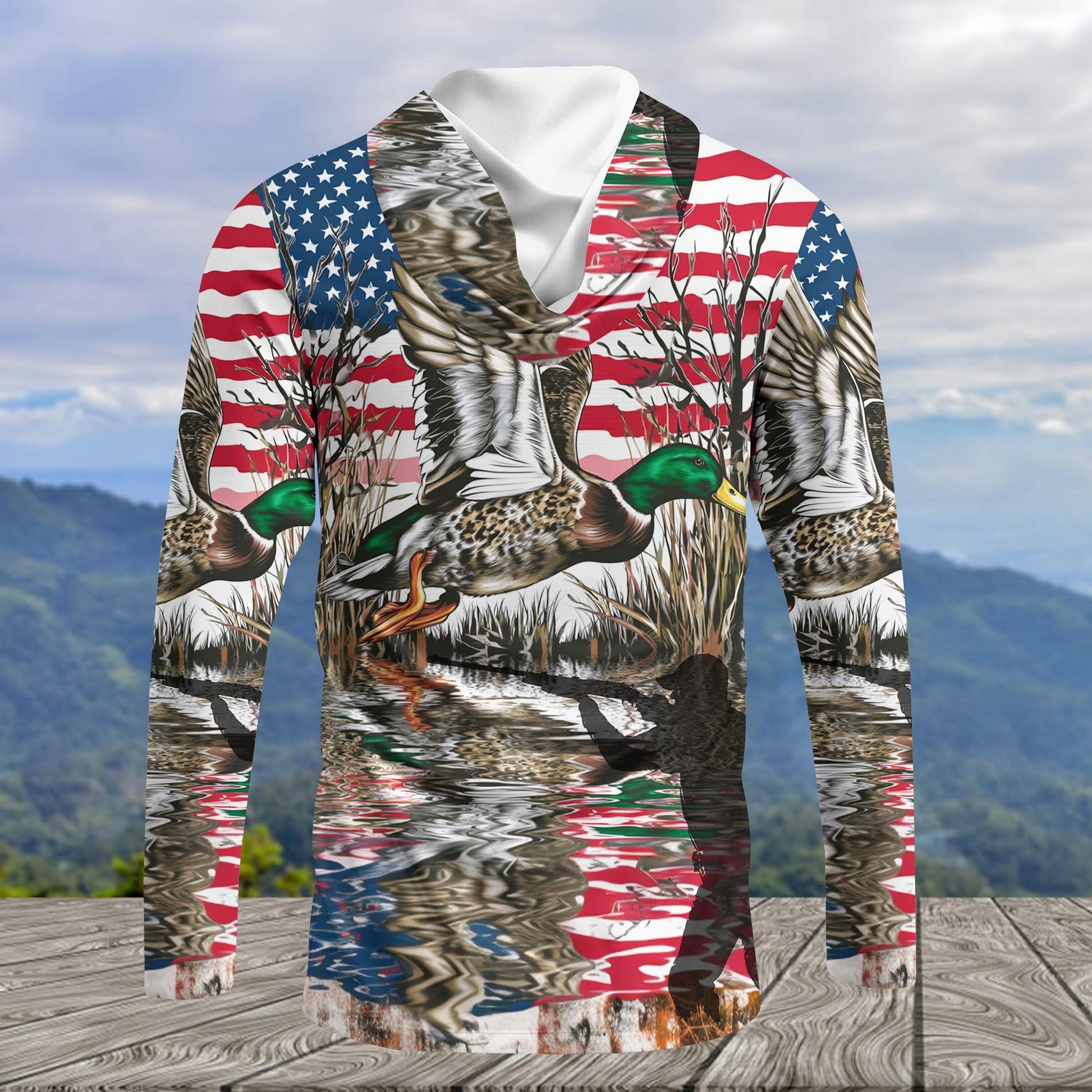 America Mallard Duck Hunting Camo All Over Print Shirt