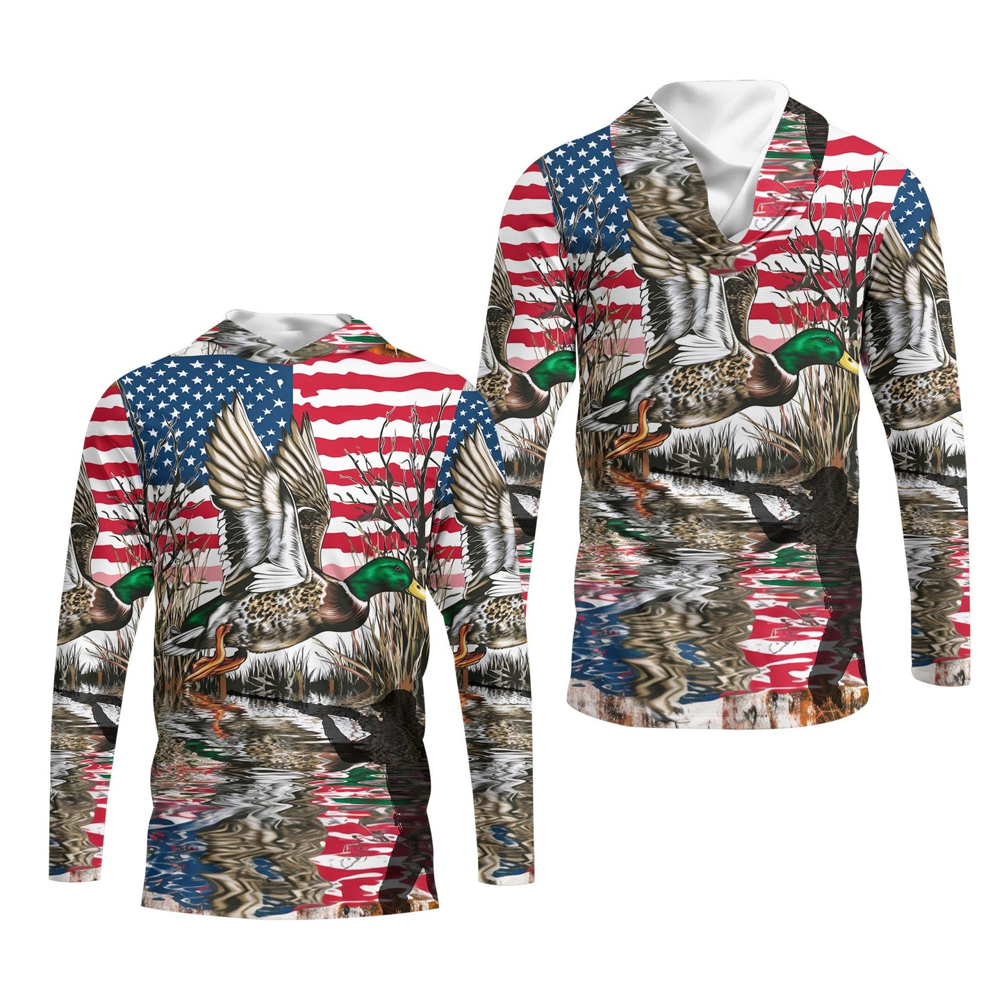 America Mallard Duck Hunting Camo All Over Print Shirt