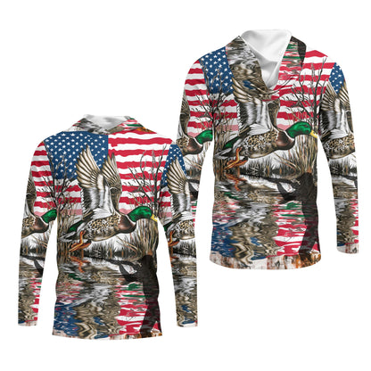 America Mallard Duck Hunting Camo All Over Print Shirt