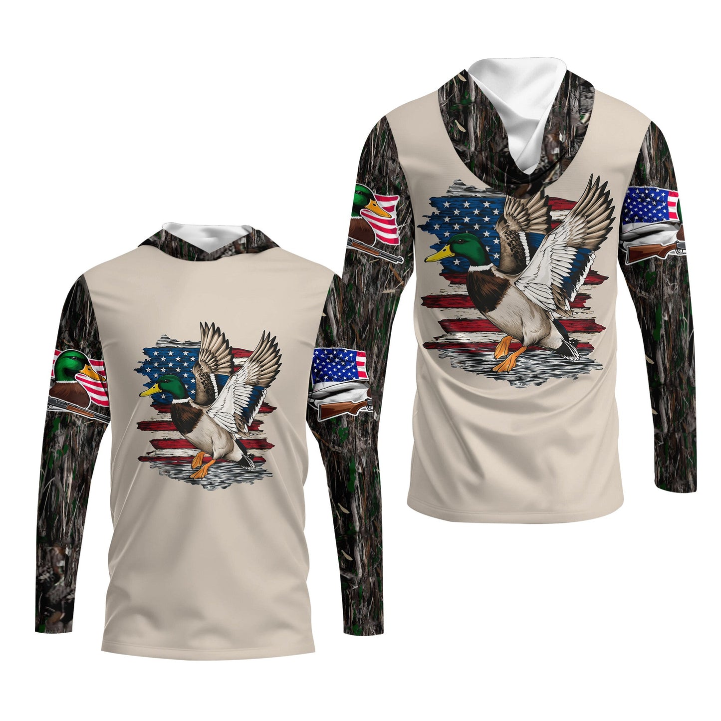 Vintage Mallard Duck Hunting Camo All Over Print Shirt