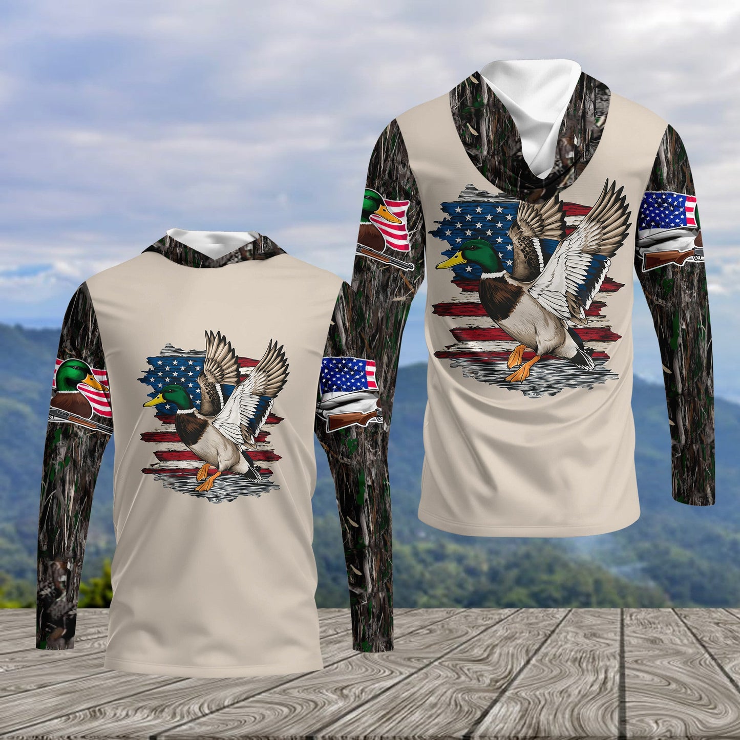 Vintage Mallard Duck Hunting Camo All Over Print Shirt