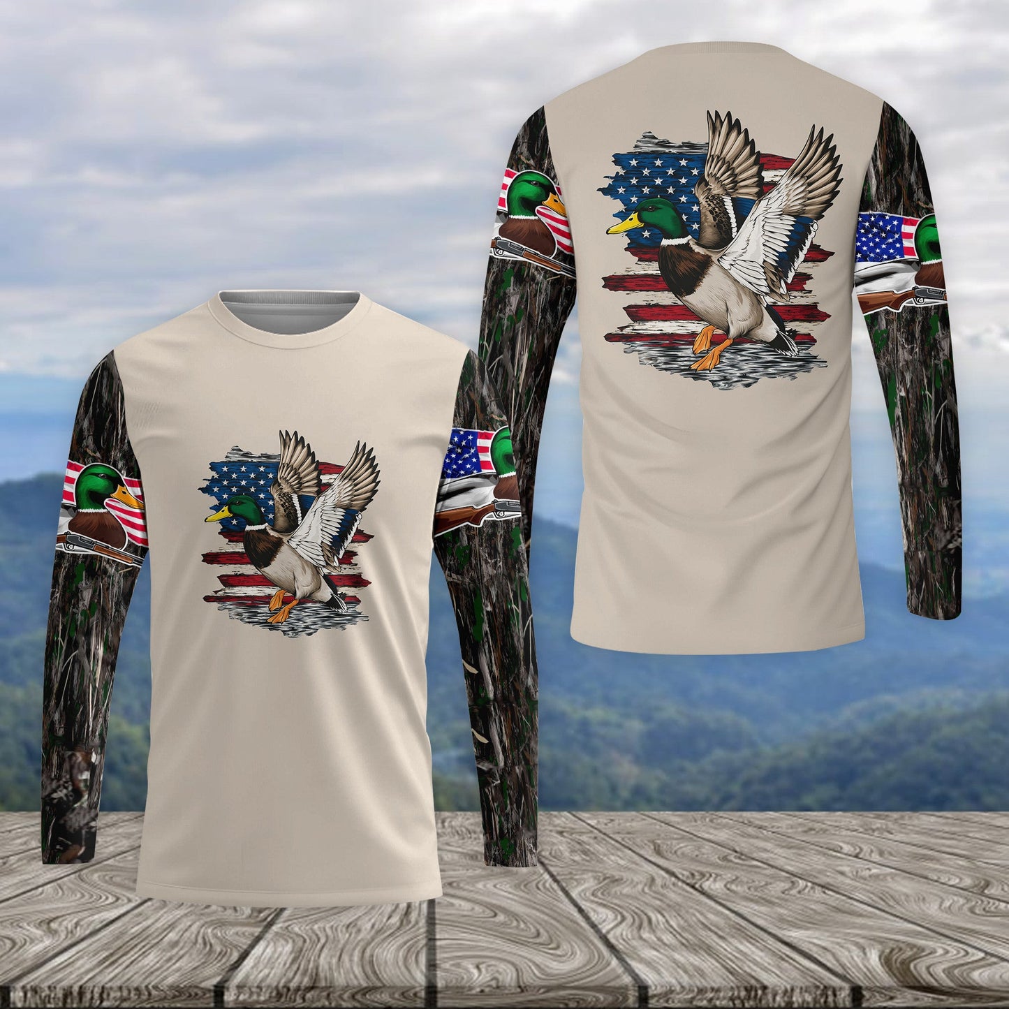 Vintage Mallard Duck Hunting Camo All Over Print Shirt