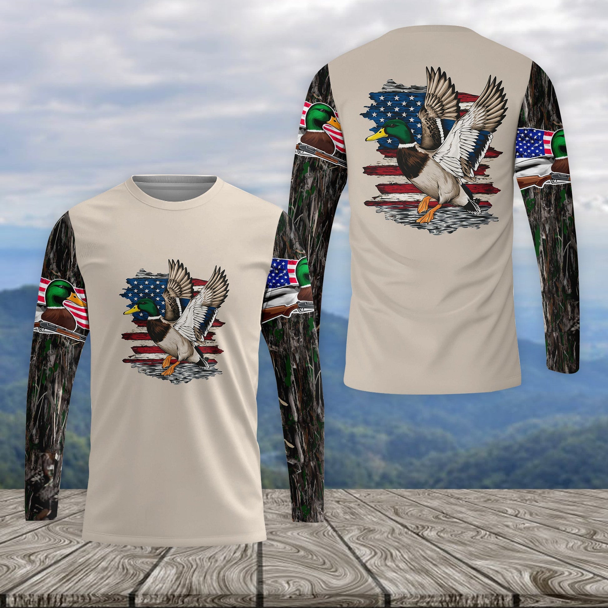 Vintage Mallard Duck Hunting Camo All Over Print Shirt
