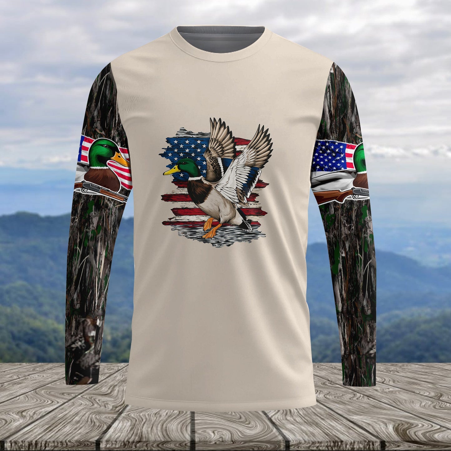 Vintage Mallard Duck Hunting Camo All Over Print Shirt