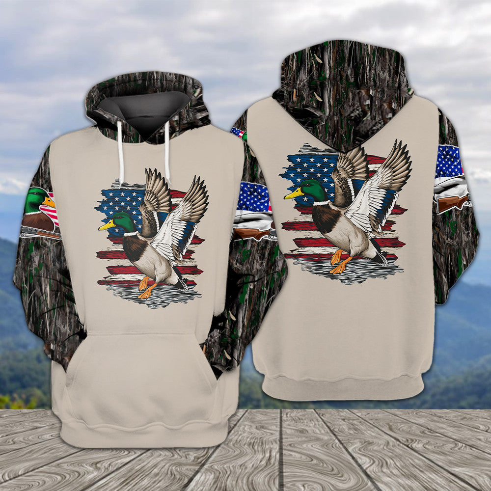 Vintage Mallard Duck Hunting Camo All Over Print Shirt