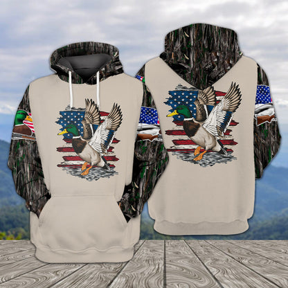 Vintage Mallard Duck Hunting Camo All Over Print Shirt