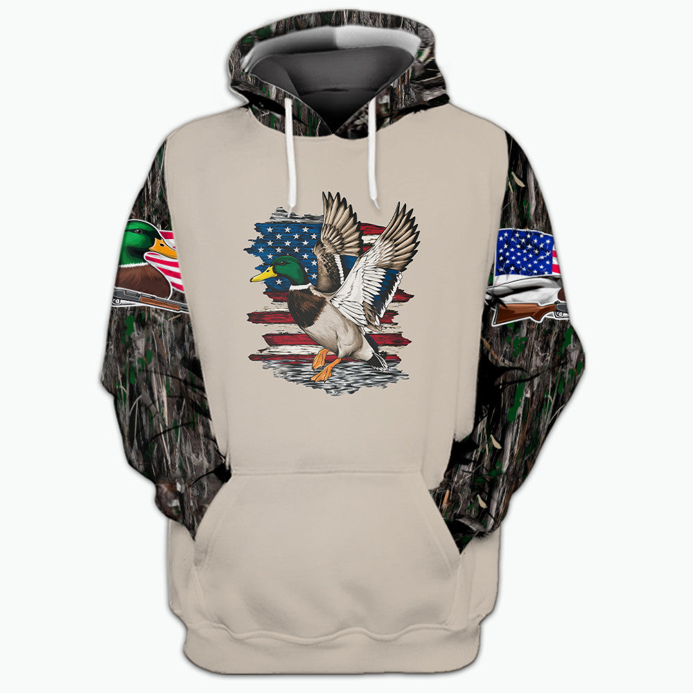 Vintage Mallard Duck Hunting Camo All Over Print Shirt