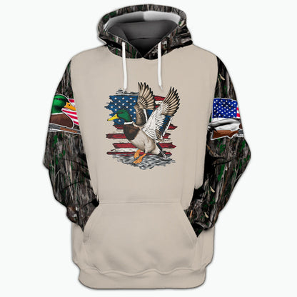 Vintage Mallard Duck Hunting Camo All Over Print Shirt