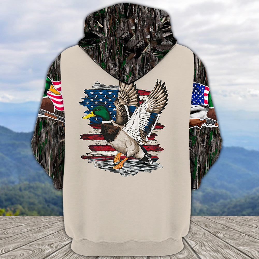 Vintage Mallard Duck Hunting Camo All Over Print Shirt