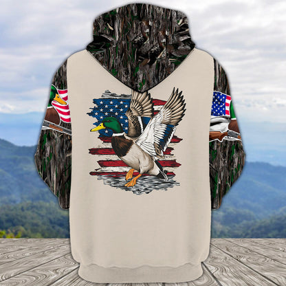 Vintage Mallard Duck Hunting Camo All Over Print Shirt