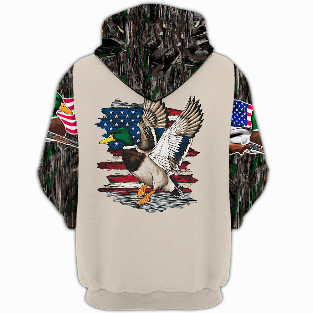 Vintage Mallard Duck Hunting Camo All Over Print Shirt