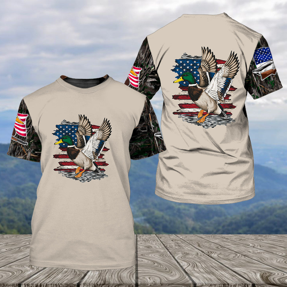 Vintage Mallard Duck Hunting Camo All Over Print Shirt