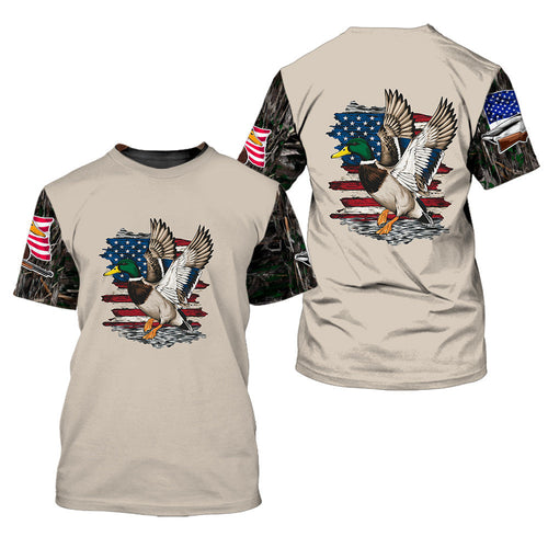 Vintage Mallard Duck Hunting Camo All Over Print Shirt