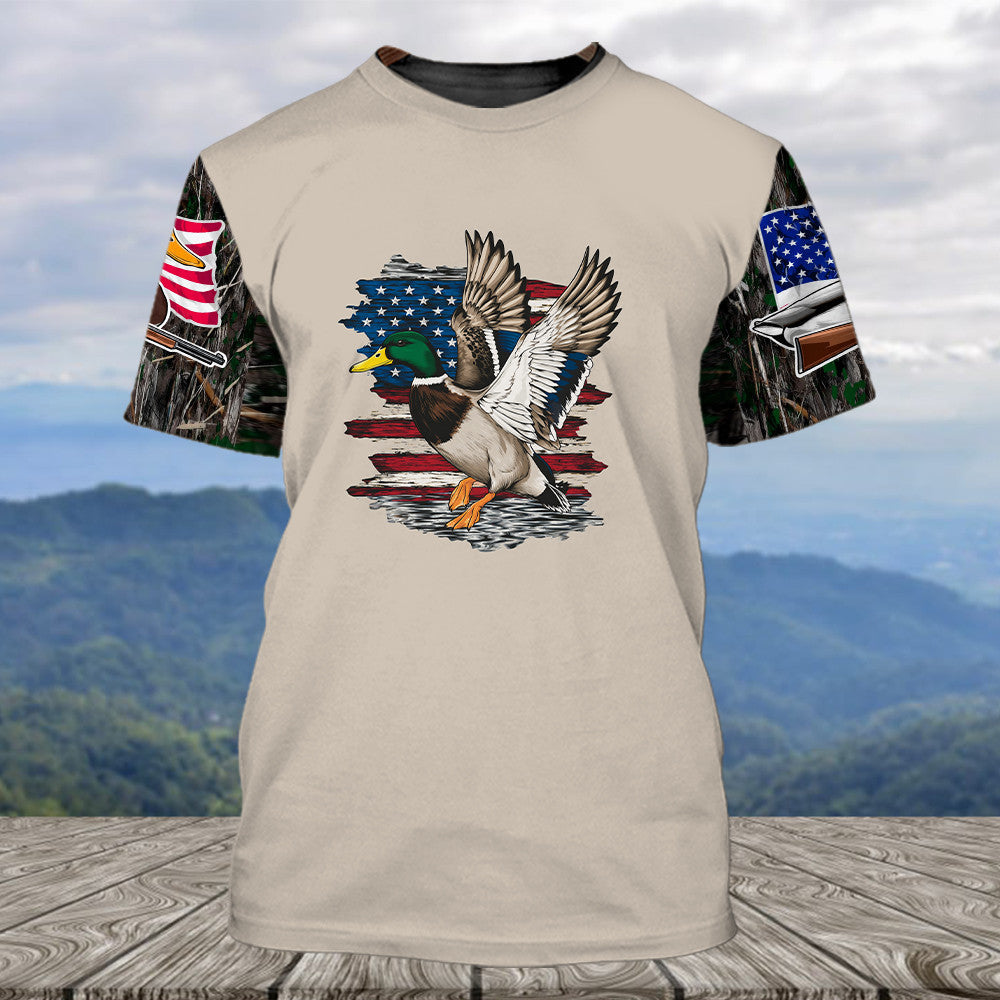Vintage Mallard Duck Hunting Camo All Over Print Shirt