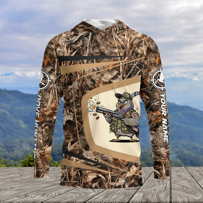 Custom Name Funny Dove Field Camo Art All Over Print Shirt