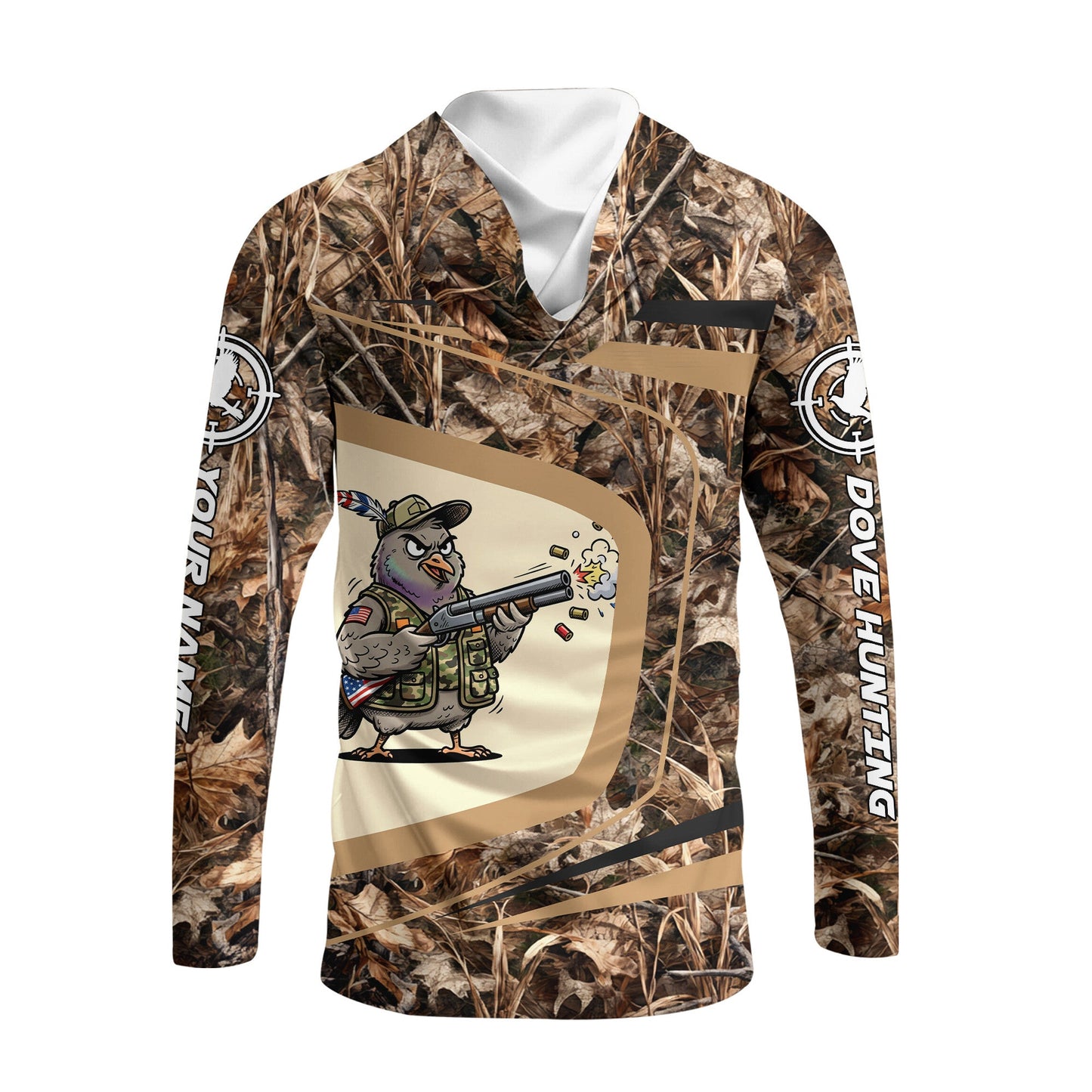 Custom Name Funny Dove Field Camo Art All Over Print Shirt