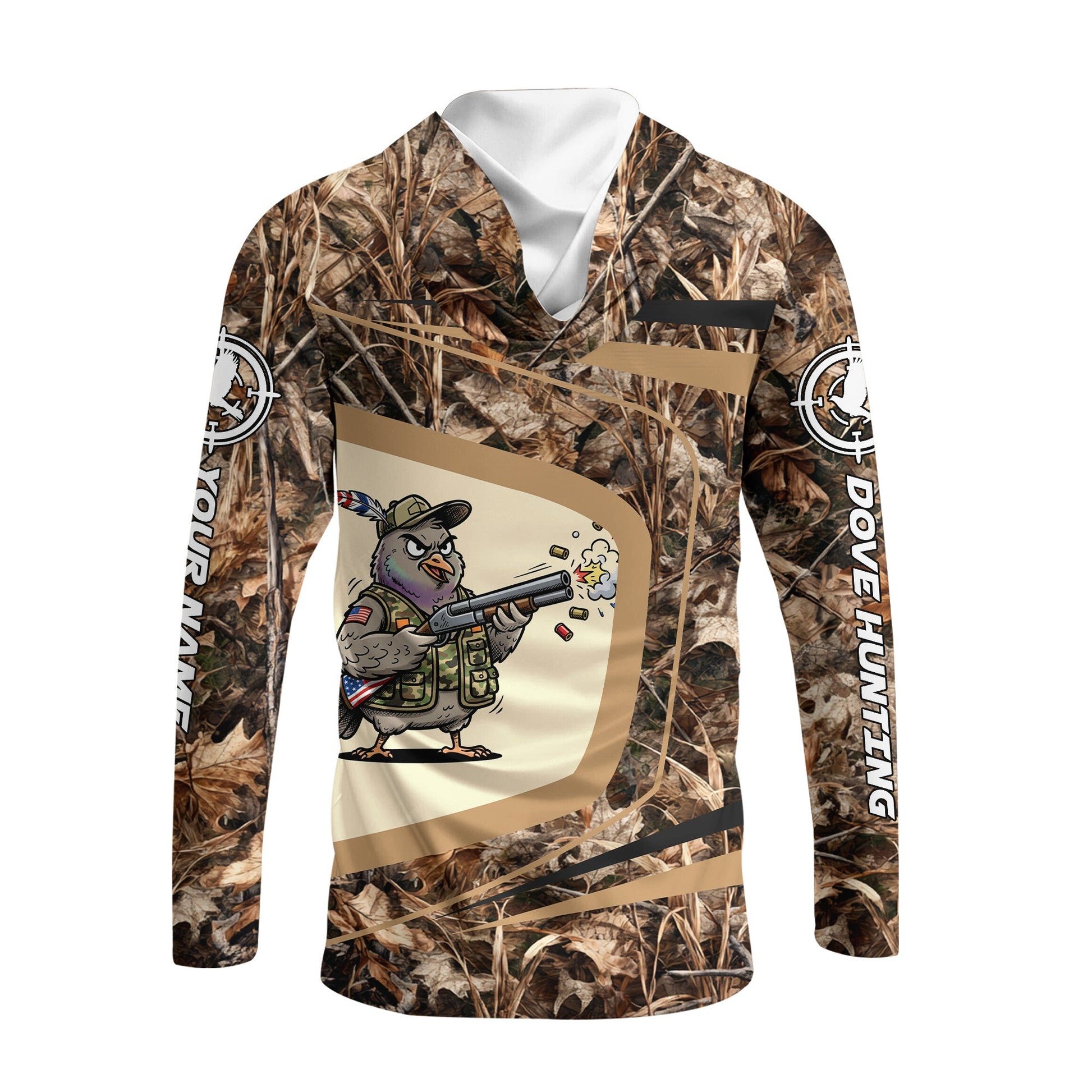 Custom Name Funny Dove Field Camo Art All Over Print Shirt