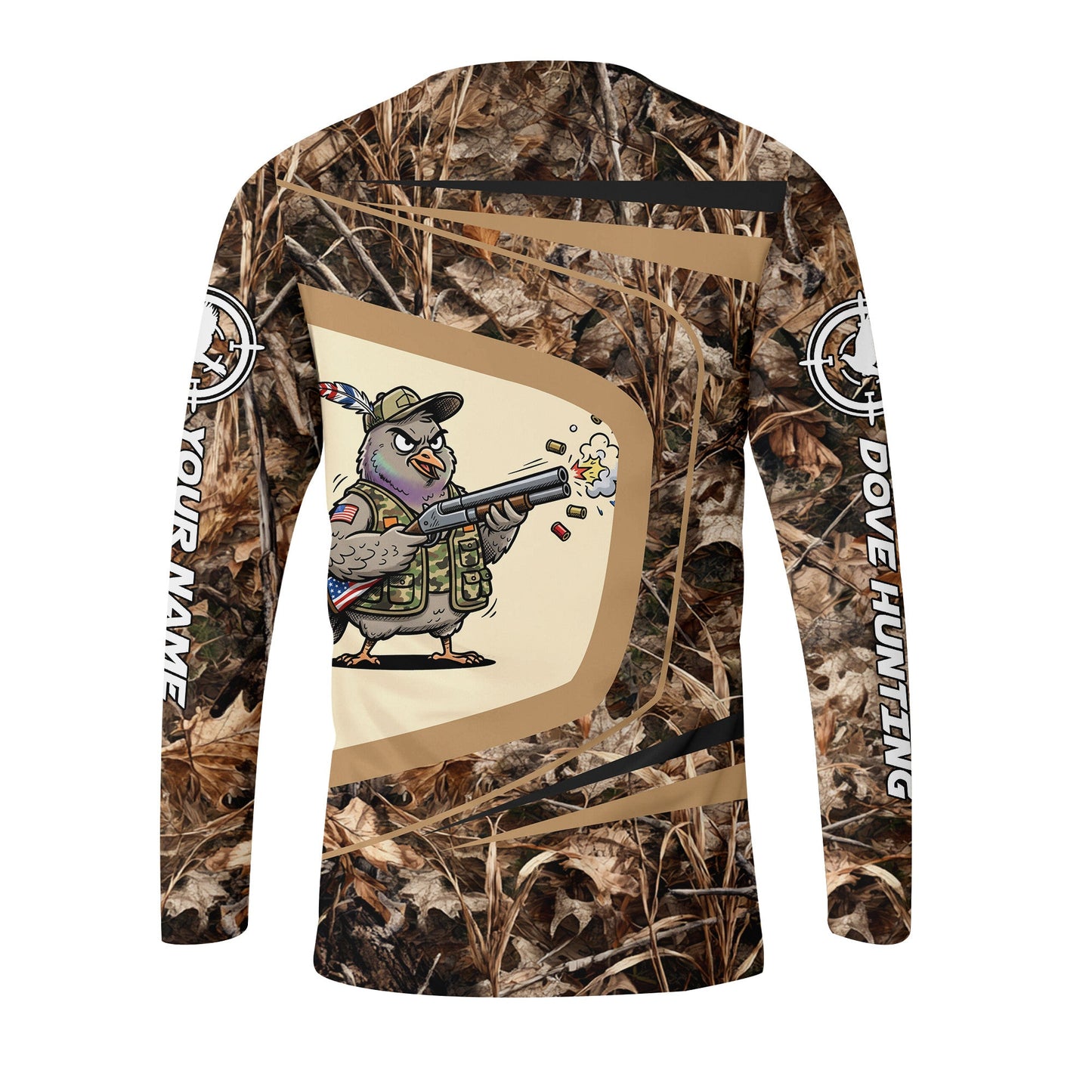 Custom Name Funny Dove Field Camo Art All Over Print Shirt