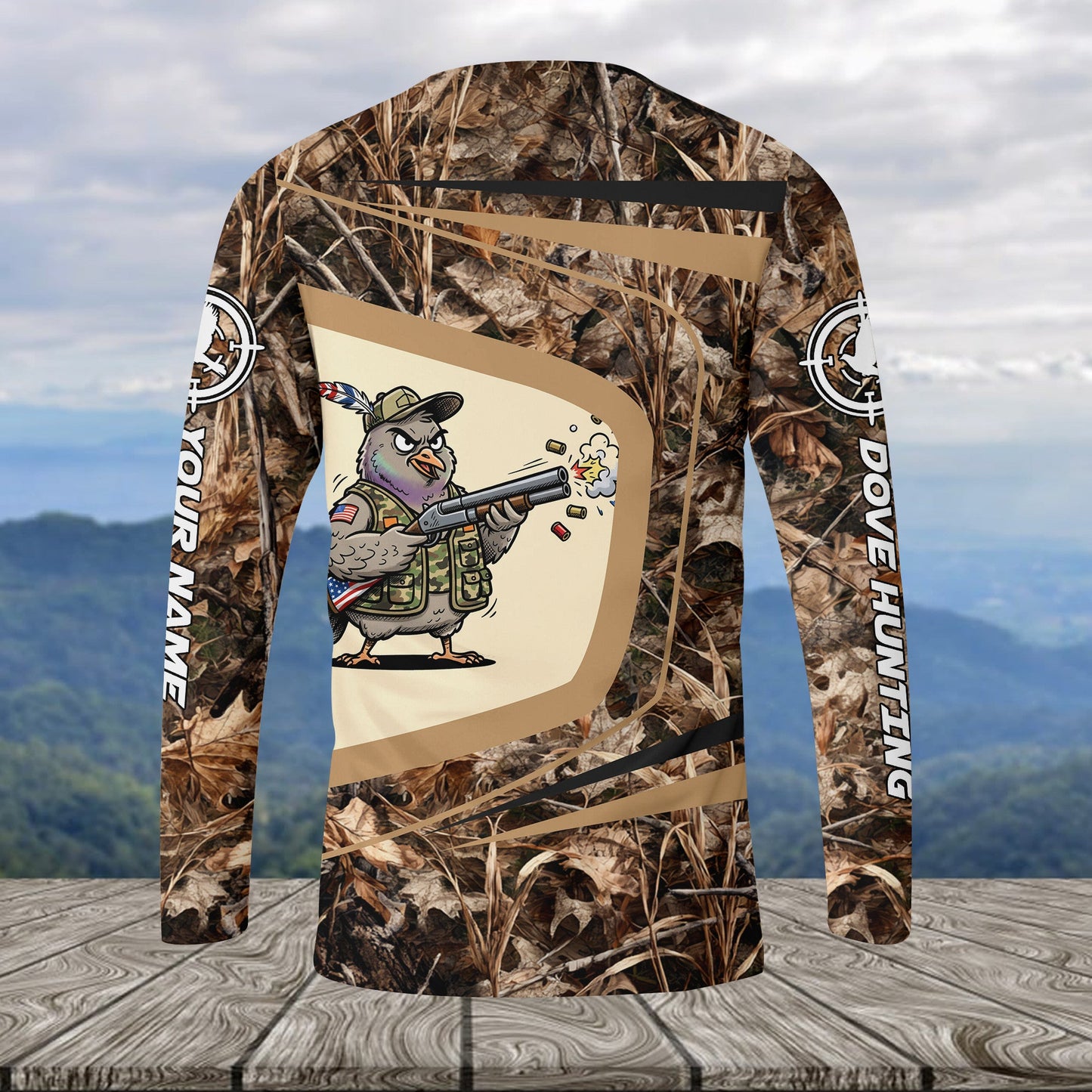 Custom Name Funny Dove Field Camo Art All Over Print Shirt