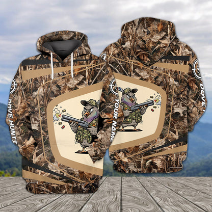 Custom Name Funny Dove Field Camo Art All Over Print Shirt