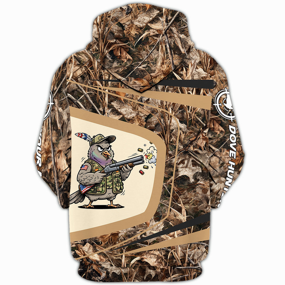 Custom Name Funny Dove Field Camo Art All Over Print Shirt