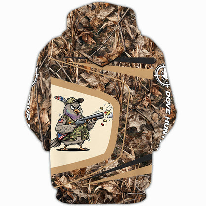 Custom Name Funny Dove Field Camo Art All Over Print Shirt