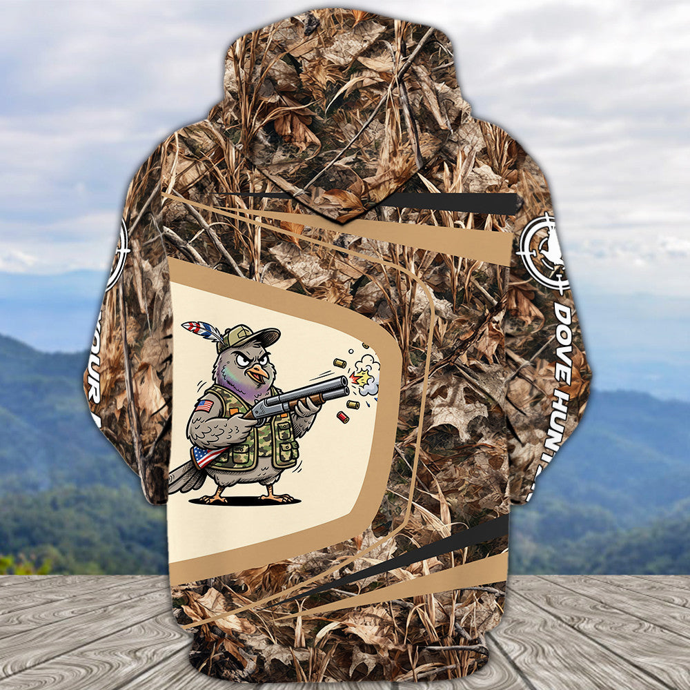 Custom Name Funny Dove Field Camo Art All Over Print Shirt
