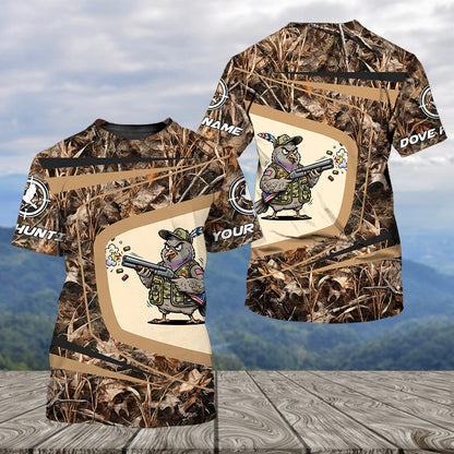 Custom Name Funny Dove Field Camo Art All Over Print Shirt