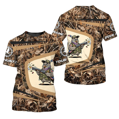 Custom Name Funny Dove Field Camo Art All Over Print Shirt