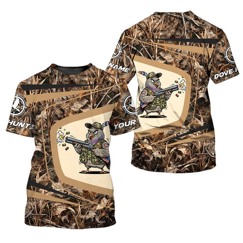 Custom Name Funny Dove Field Camo Art All Over Print Shirt