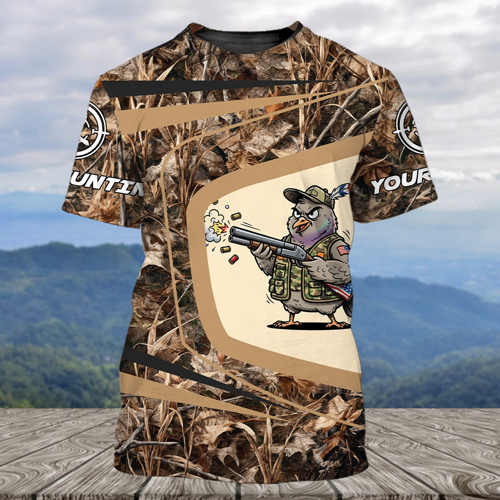 Custom Name Funny Dove Field Camo Art All Over Print Shirt