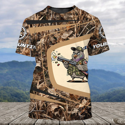 Custom Name Funny Dove Field Camo Art All Over Print Shirt