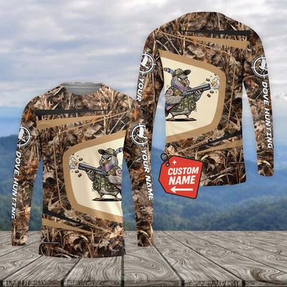 Custom Name Funny Dove Field Camo Art All Over Print Shirt