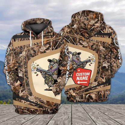 Custom Name Funny Dove Field Camo Art All Over Print Shirt