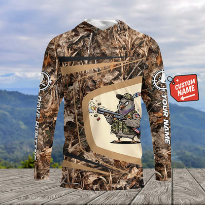 Custom Name Funny Dove Field Camo Art All Over Print Shirt
