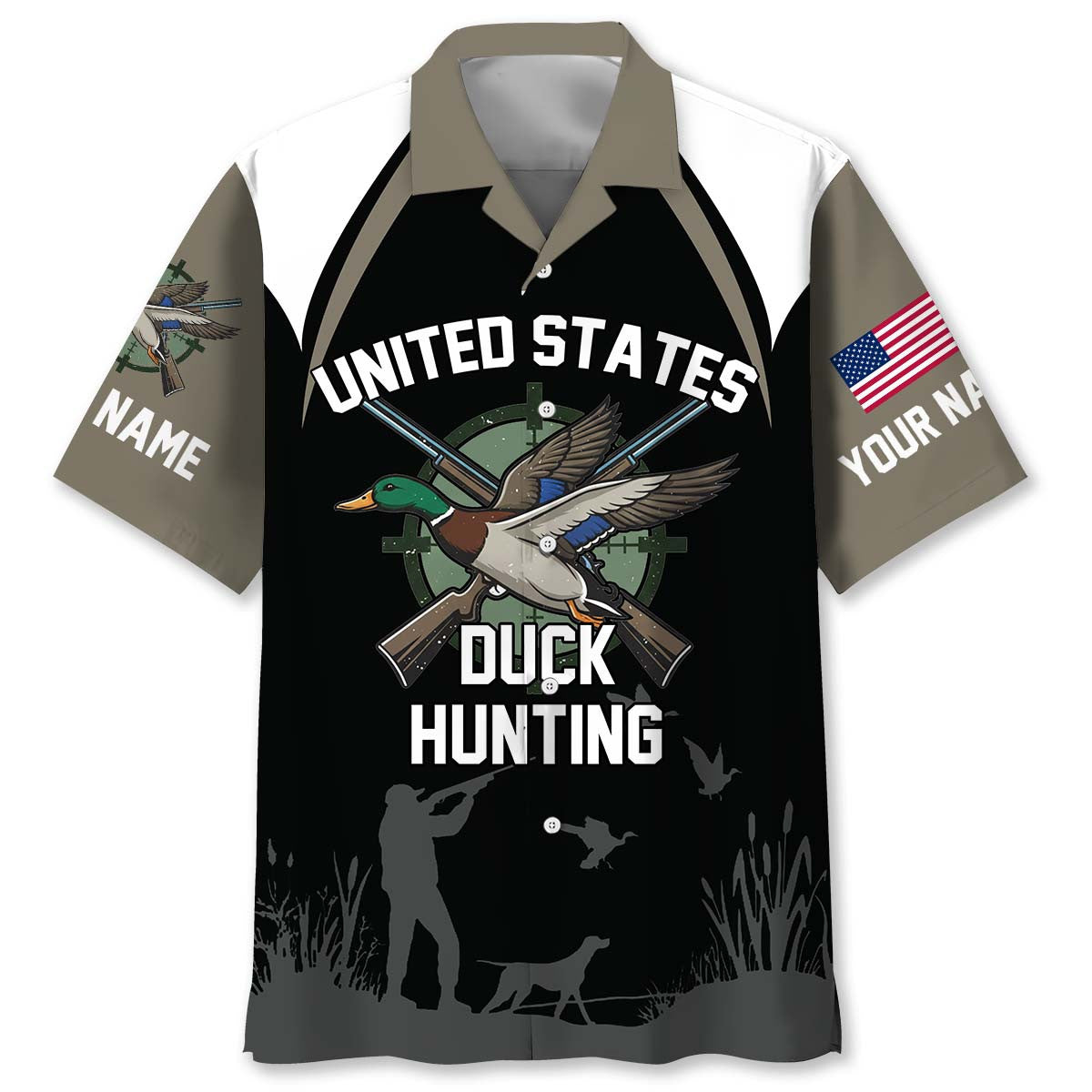 Custom Name United States Duck Hunting Hawaiian Shirt