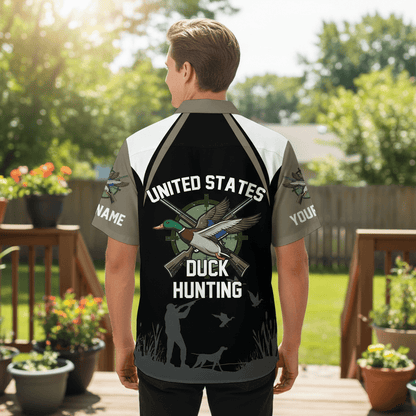 Custom Name United States Duck Hunting Hawaiian Shirt