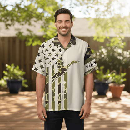 Custom Name Custom Duck Hunting Camo Hawaiian Shirt