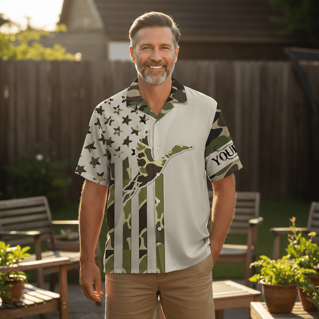 Custom Name Custom Duck Hunting Camo Hawaiian Shirt