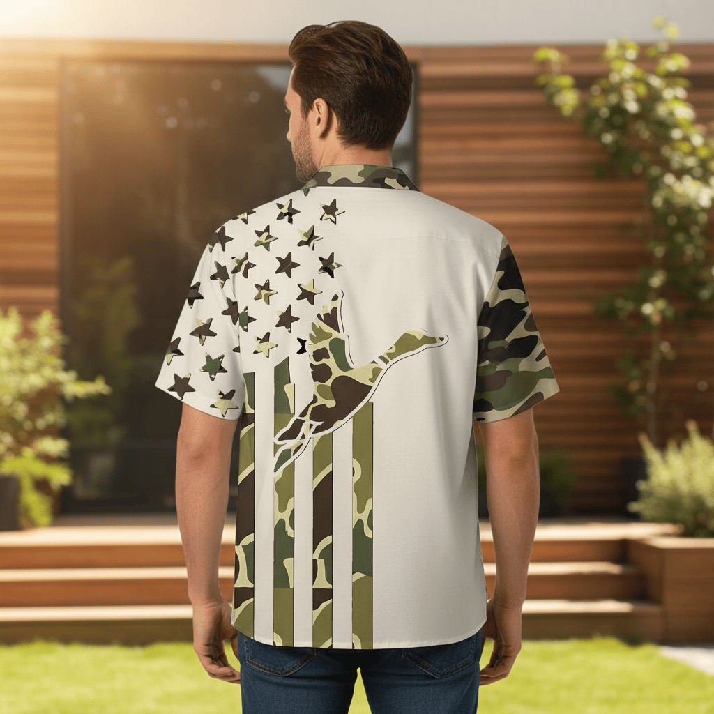 Custom Name Custom Duck Hunting Camo Hawaiian Shirt