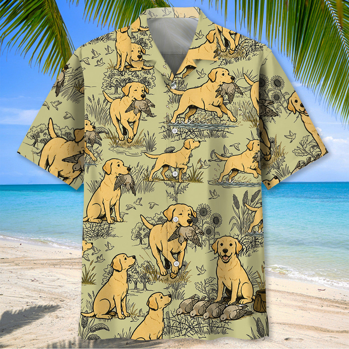 Labrador Retriever And Dove Hunting Hawaiian Shirt