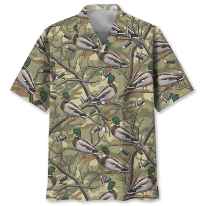Vintage Duck Hunting Camouflage Hawaiian Shirt