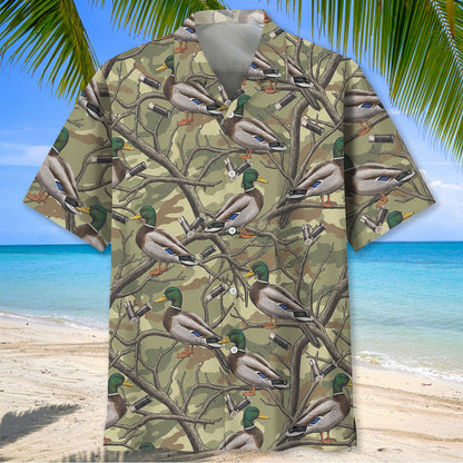 Vintage Duck Hunting Camouflage Hawaiian Shirt