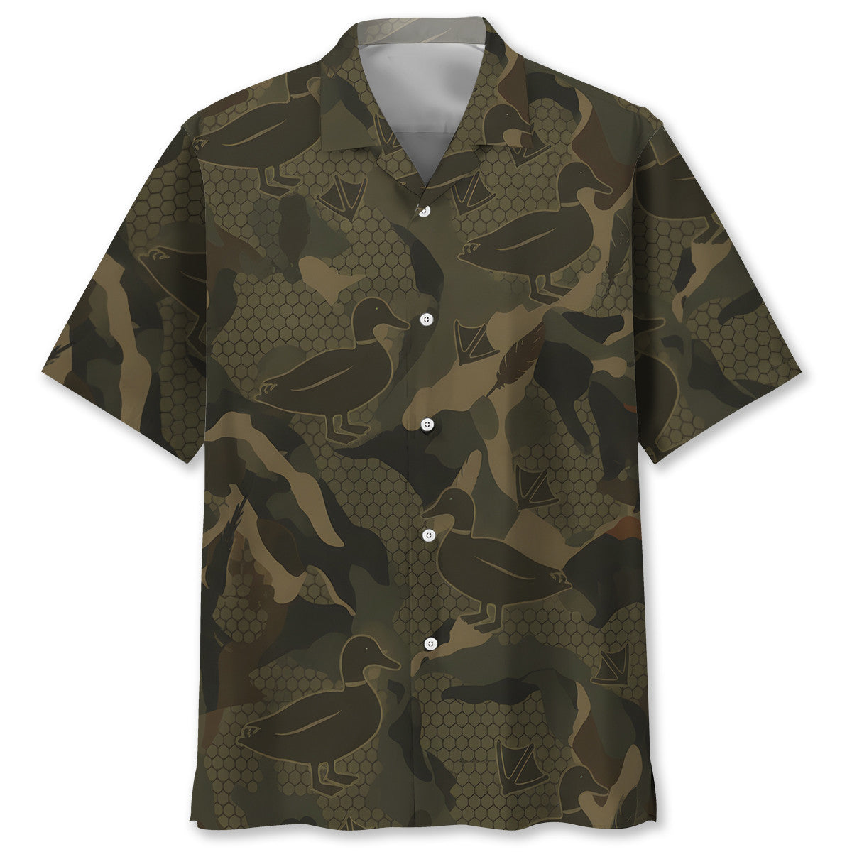 Mallard Duck Camouflage Hunting Hawaiian Shirt