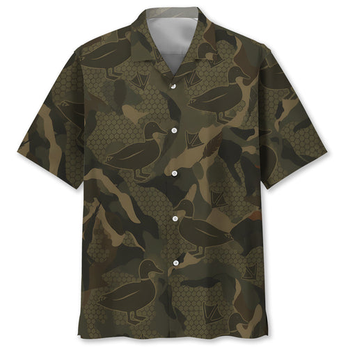 Mallard Duck Camouflage Hunting Hawaiian Shirt
