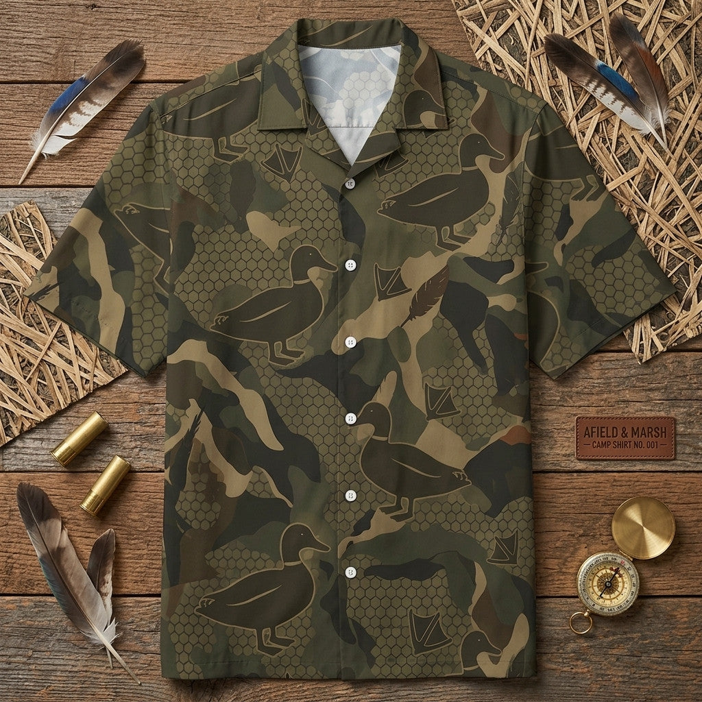 Mallard Duck Camouflage Hunting Hawaiian Shirt