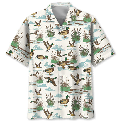 Mallard Duck Hunting Vintage Hawaiian Shirt